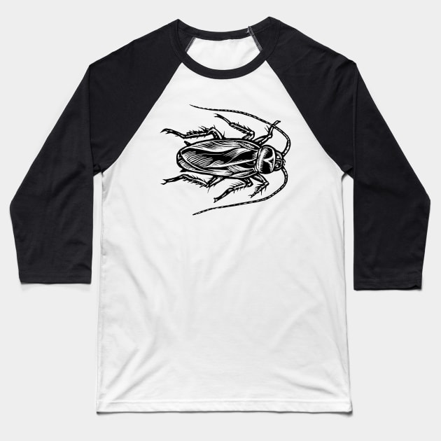 Cockroach (Top View) Baseball T-Shirt by Lisa Haney
